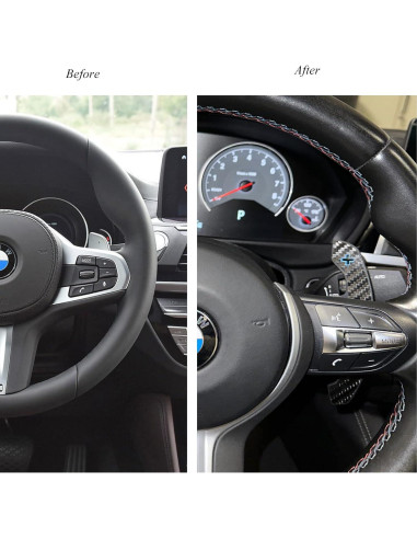 Palancas de Cambio de Volante BMW Jesusii Azul Fibra Carbono