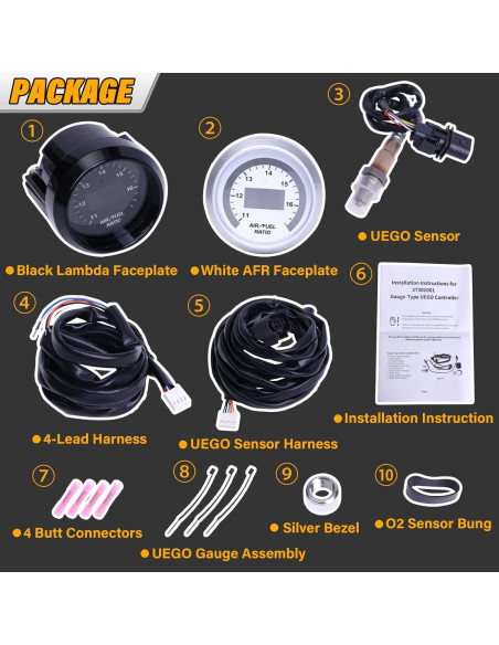 Medidor de Relación Aire/Combustible UEGO FHRHRY 52mm Digital