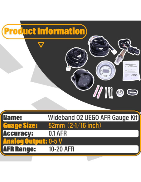 Medidor de Relación Aire/Combustible UEGO FHRHRY 52mm Digital