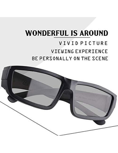 Gafas 3D GELETE pasivas unisex para cine y TV 12 piezas