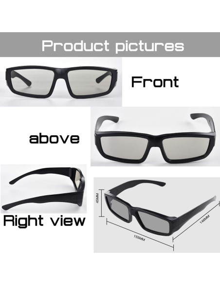 Gafas 3D GELETE pasivas unisex para cine y TV 12 piezas