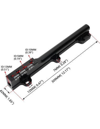 Kit de riel de combustible BARTOO D Series 1.27 cm aluminio