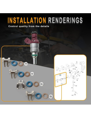 Juego de Sellos de Reparación Inyectores DMMOHLE M271 4 Piezas