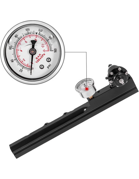 Kit de riel de combustible Endxedo B-Series con medidor