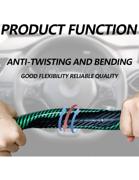 Funda de Volante Antideslizante Lunwag Fibra de Carbono Verde