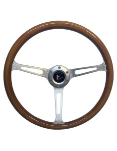 Volante de Madera Hiracing 38cm 3-Radios Clásico con Claxon