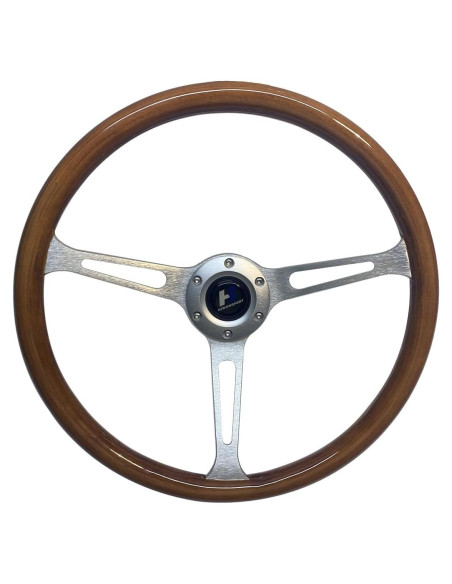 Volante de Madera Hiracing 38cm 3-Radios Clásico con Claxon