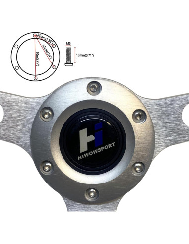 Volante de Madera Hiracing 38cm 3-Radios Clásico con Claxon