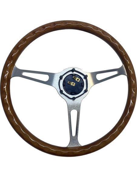 Volante de Madera Hiracing 38cm 3-Radios Clásico con Claxon