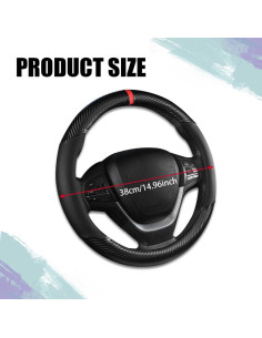 Cubierta de Volante de Coche PACLVIO 37-38 cm Antideslizante 2