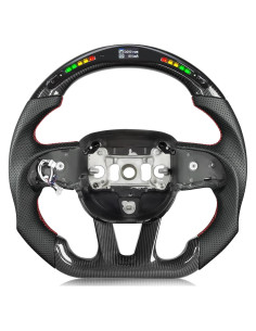 Volante TESFEEL de Fibra de Carbono 38.1cm con LED para Dodge