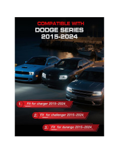 Volante TESFEEL de Fibra de Carbono 38.1cm con LED para Dodge 2