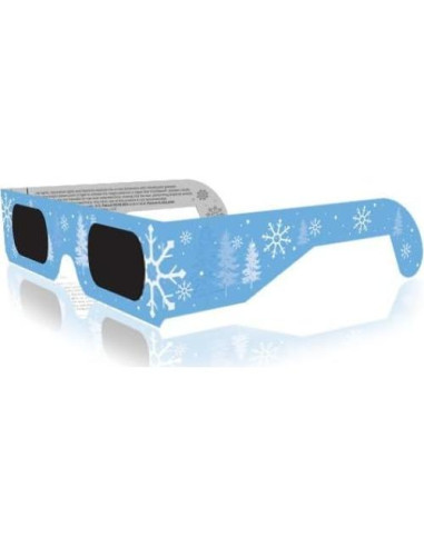 Gafas 3D Navidad GSM Brands - Paquete de 10 Copos de Nieve