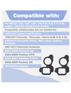Junta de Cubierta de Tiempo CULMKARI para GM LS 4.8-6.0L 2