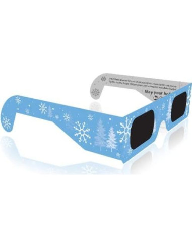 Gafas 3D Navidad GSM Brands - Paquete de 10 Copos de Nieve