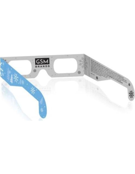Gafas 3D Navidad GSM Brands - Paquete de 10 Copos de Nieve