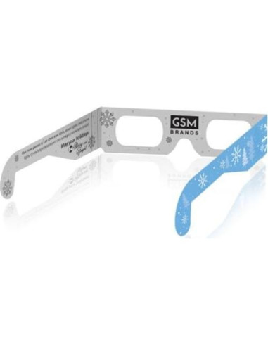 Gafas 3D Navidad GSM Brands - Paquete de 10 Copos de Nieve