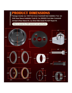 Kit de Herramientas Bonbo para Sello y Manga de Cigüeñal Dodge 2