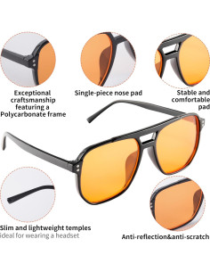 Gafas bloqueadoras luz azul Glexal tinte ámbar alivio ocular 2