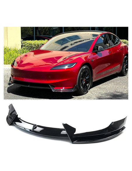 Divisor de Labio Frontal para Tesla Model 3 2017-2023 Negro Brillante