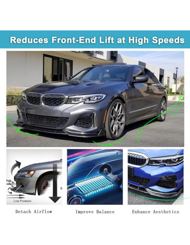 Lip Spoiler Parachoques Frontal KHK para BMW G20 M-Sport 2019-2022