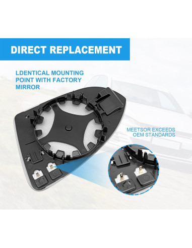Espejo Calentado Lado Derecho Vrasly para Volkswagen Golf 2015-2021