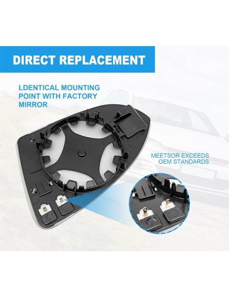Espejo Calentado Lado Derecho Vrasly para Volkswagen Golf 2015-2021