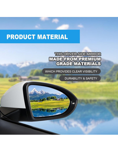 Espejo Calentado Lado Derecho Vrasly para Volkswagen Golf 2015-2021