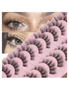 Pestañas Postizas FANXITON 15mm 3D Naturales 10 Pares