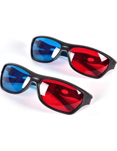 Paquete de 2 Gafas 3D VizGiz Rojo y Cian para Películas