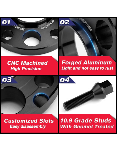 Espaciadores de Rueda KSP 5x120mm 20mm con 10 Pernos M12x1.5