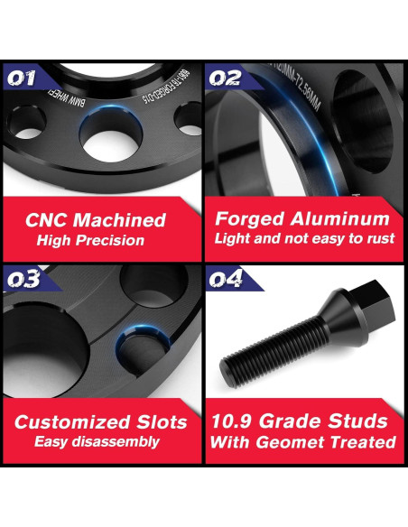 Espaciadores de Rueda KSP 5x120mm 20mm con 10 Pernos M12x1.5