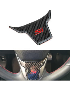 Cubierta de Volante de Fibra de Carbono AJLOTMO para Honda Civic 2016-2021 2