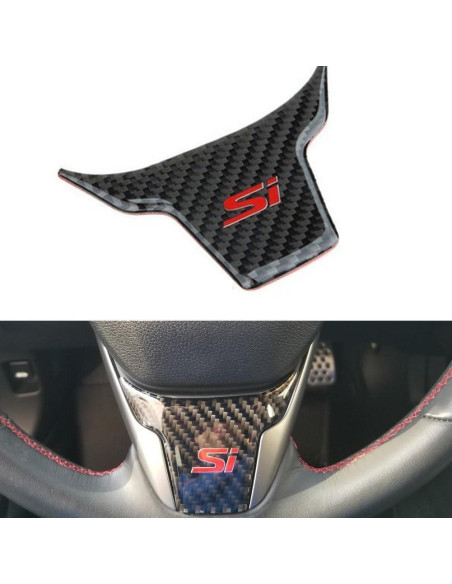 Cubierta de Volante de Fibra de Carbono AJLOTMO para Honda Civic 2016-2021