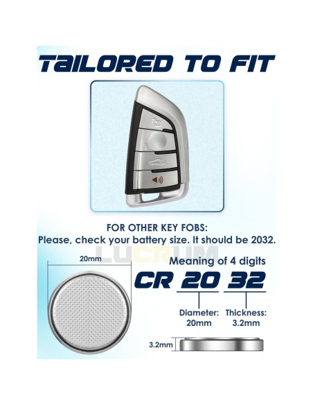 Batería CR2032 Lucrum para Llave BMW y Mini 2014-2025 - 2 Pcs