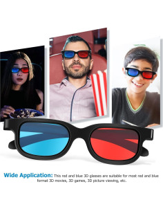 Gafas 3D Milisten 10 Pcs Rojo Azul Estereoscópicas 2