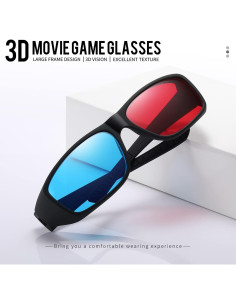 Gafas 3D Anaglifo AoHeng Marco Grande para Películas 3D 2