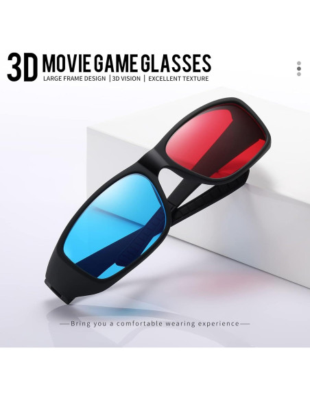 Gafas 3D Anaglifo AoHeng Marco Grande para Películas 3D