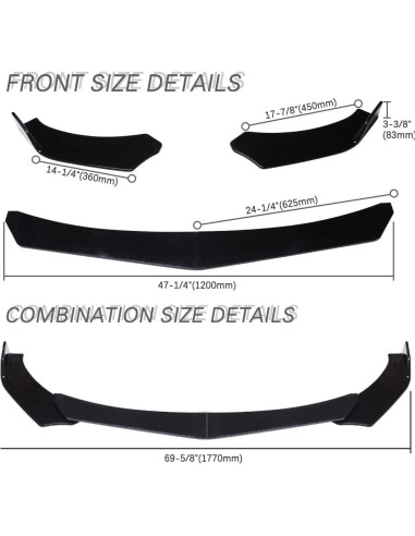 Kit Labio Divisor Parachoques Frontal Universal DREAMOTOR 4PCS