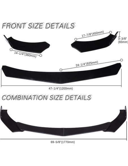 Kit Labio Divisor Parachoques Frontal Universal DREAMOTOR 4PCS