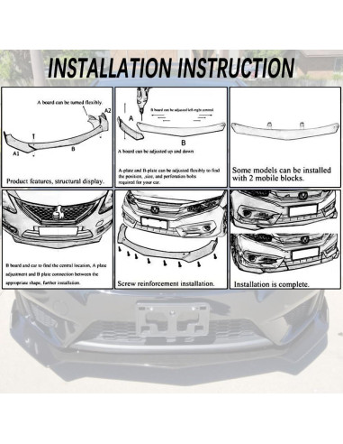 Kit Labio Divisor Parachoques Frontal Universal DREAMOTOR 4PCS