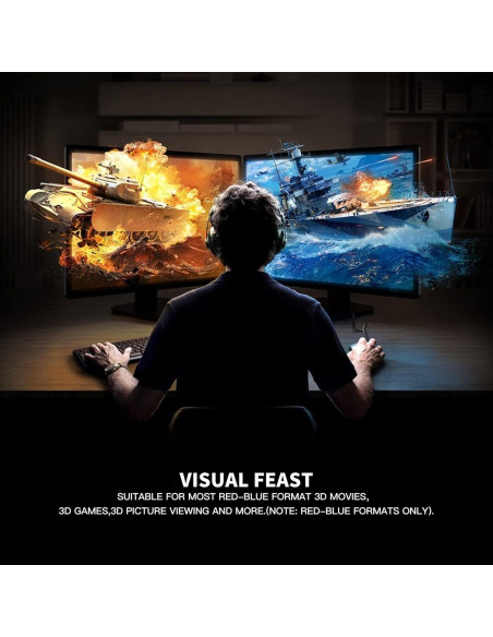 Gafas 3D Anaglifo AoHeng Marco Grande para Películas 3D