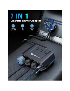 Divisor de Encendedor de Cigarrillos SONRU 180W 3 Tomas USB-C 2