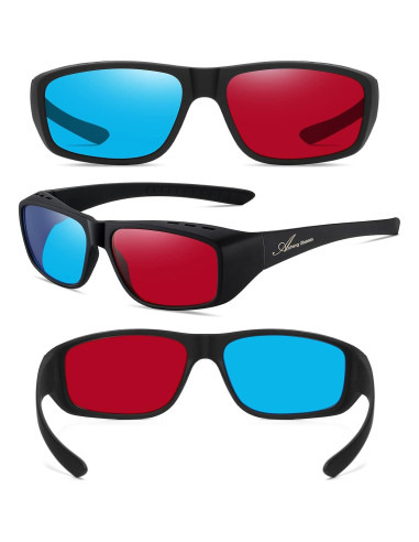 Gafas 3D Anaglifo AoHeng Marco Grande para Películas 3D