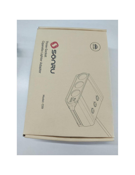 Divisor de Encendedor de Cigarrillos SONRU 180W 3 Tomas USB-C