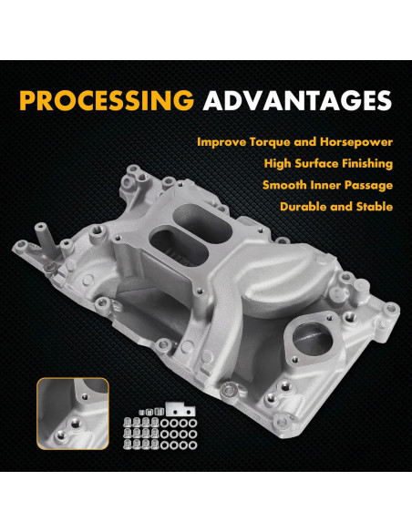 Colector de Admisión Aluminio Doble Plano JGhyperX 7576 Plata