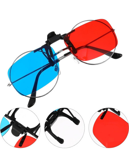 Clip de Gafas 3D Artibetter Rojo Azul para Televisión