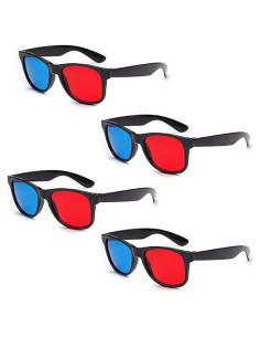 Set de 4 Gafas 3D Rojas y Azules Jinshining Universales