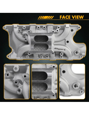 Colector de Admisión Aluminio JGhyperX Doble Plano 260 289 302 V8