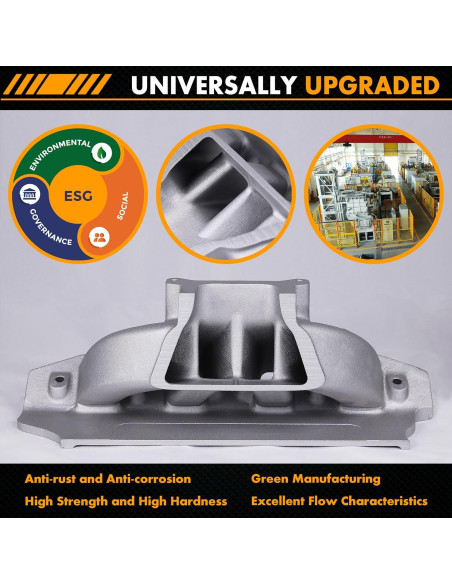 Colector de Admisión Aluminio JGhyperX Doble Plano 260 289 302 V8